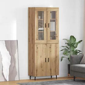  Magasfiú 2 pcs Artisan tölgy Műanyag Fa és Üveg