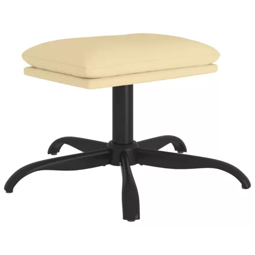  krémfehér bársony lábzsámoly 60x60x36 cm