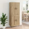  Magasfiú 2 pcs Artisan tölgy Műanyag Fa és Üveg
