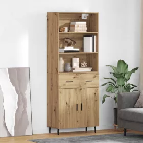    Magasfiú Artisan tölgy 69,5 x 34 x 180 cm Műanyag Fa és Üveg