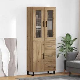    Magasfiú fiókkal 2 pcs Artisan tölgy Műanyag Fa és Üveg