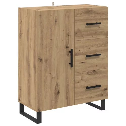  Magasfiú fiókkal 2 pcs Artisan tölgy Műanyag Fa és Üveg