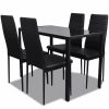 VID Fekete étkezőasztal szett 4 db székkel