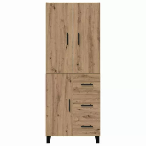  Magasfiú fiókkal 2 pcs Artisan tölgy Műanyag Fa és Üveg