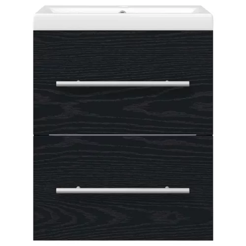  Fürdőszobai mosdószekrény fiókkal Fekete 42 x 39 x 52 cm