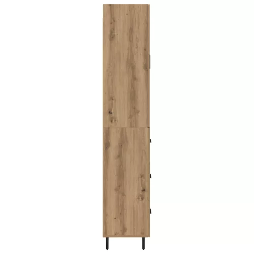  Magasfiú fiókkal 2 pcs Artisan tölgy Műanyag Fa és Üveg