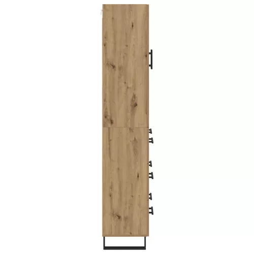  Magasfiú fiókkal 2 pcs Artisan tölgy Műanyag Fa és Üveg