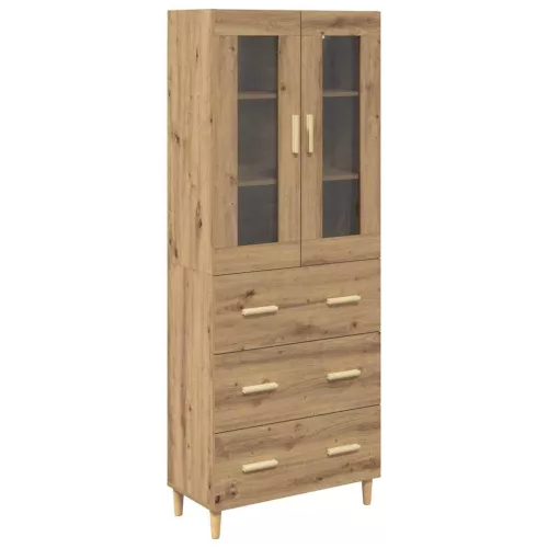  Magasfiú Artisan tölgy 69,5 x 34 x 180 cm Műanyag Fa és Üveg