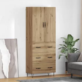    Magasfiú fiókkal 2 pcs Artisan tölgy Műanyag Fa és Üveg