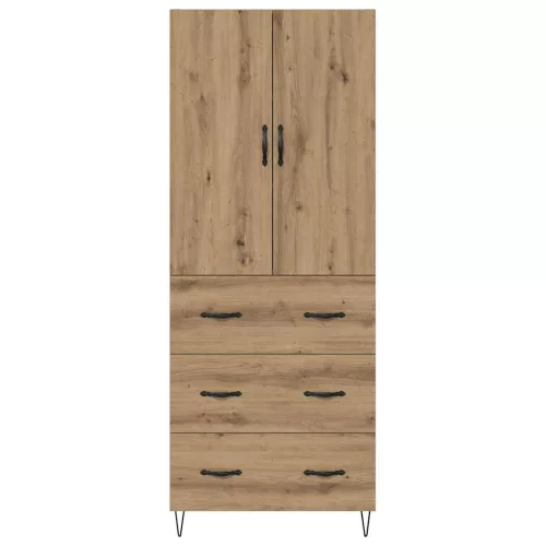 Magasfiú fiókkal 2 pcs Artisan tölgy Műanyag Fa és Üveg