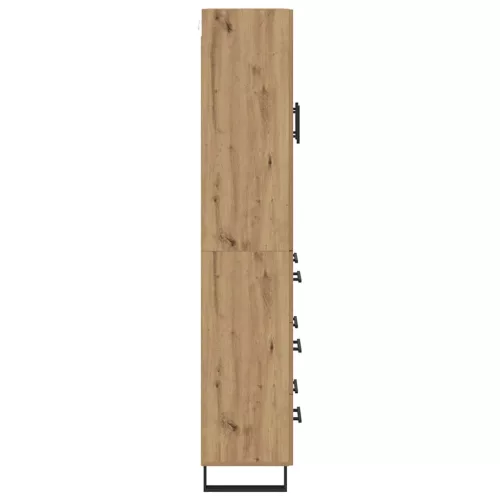  Magasfiú fiókkal 2 pcs Artisan tölgy Műanyag Fa és Üveg