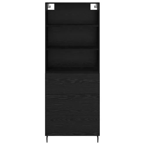  Magasfiú fiókkal 2 pcs Fekete tölgy 69,5 x 34 x 180 cm Faanyag