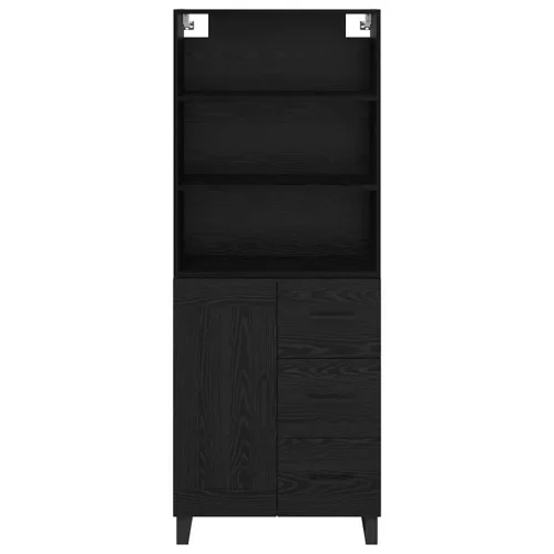  Magasfiú Falra szerelhető fiókkal 2 pcs Fekete tölgy Faanyag