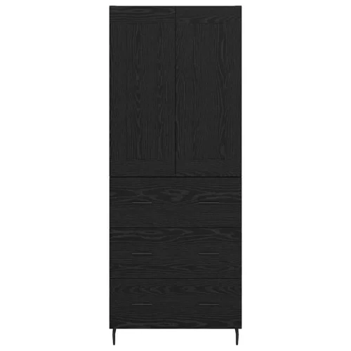  Magasfiú fiókkal 2 pcs Fekete tölgy 69,5 x 34 x 180 cm Faanyag