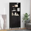  Magasfiú 2 pcs Fekete tölgy 69,5 x 34 x 180 cm Faanyag