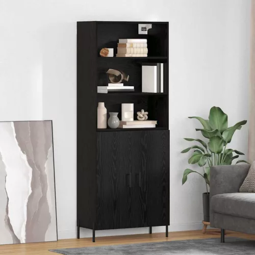  Magasfiú 2 pcs Fekete tölgy 69,5 x 34 x 180 cm Faanyag