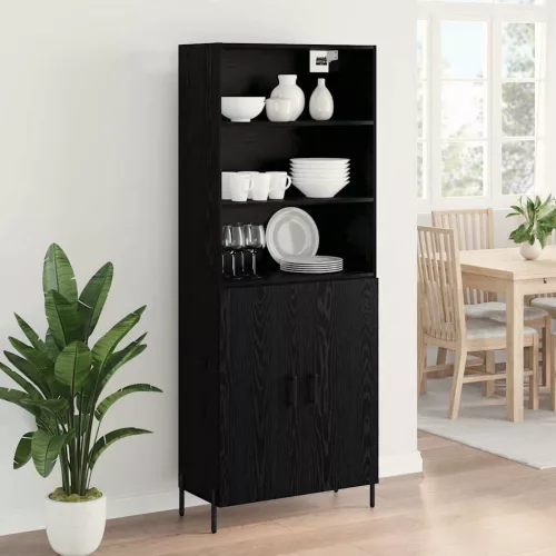 Magasfiú 2 pcs Fekete tölgy 69,5 x 34 x 180 cm Faanyag
