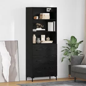    Magasfiú Falra szerelhető fiókkal 2 pcs Fekete tölgy Faanyag