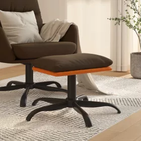  barna szövet és műbőr lábzsámoly 60x60x36 cm