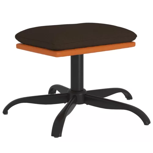  barna szövet és műbőr lábzsámoly 60x60x36 cm