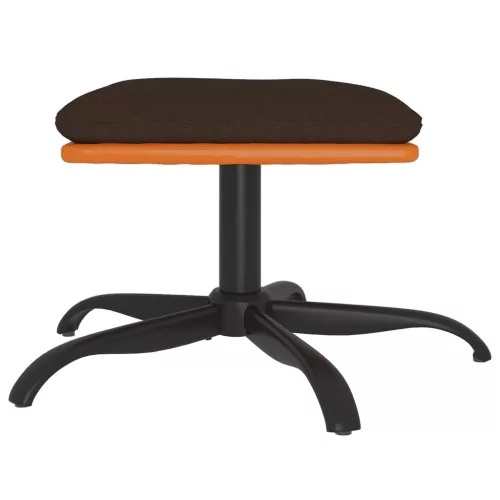  barna szövet és műbőr lábzsámoly 60x60x36 cm