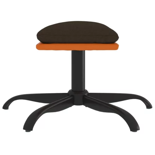  barna szövet és műbőr lábzsámoly 60x60x36 cm