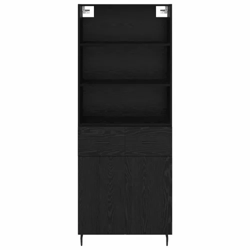  Magasfiú fiókkal 2 pcs Fekete tölgy 69,5 x 34 x 180 cm Faanyag