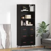  Magasfiú fiókkal 2 pcs Musta tammi 69,5 x 34 x 180 cm Faanyag