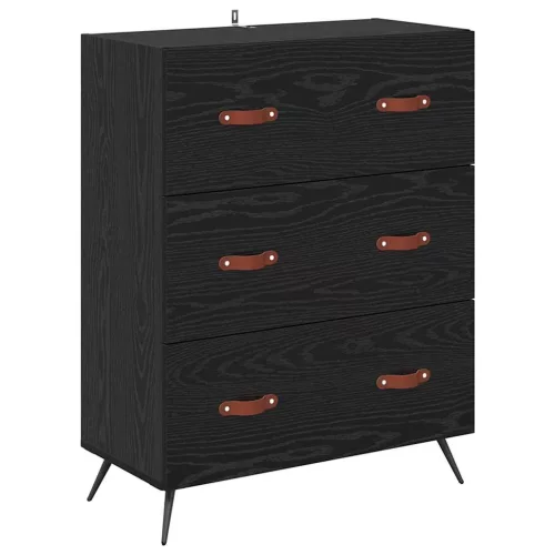  Magasfiú fiókkal 2 pcs Musta tammi 69,5 x 34 x 180 cm Faanyag