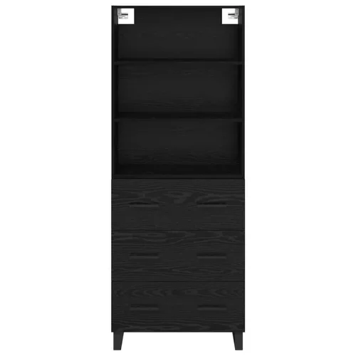  Magasfiú Falra szerelhető fiókkal 2 pcs Fekete tölgy Faanyag