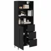  Magasfiú fiókkal 2 pcs Fekete tölgy 69,5 x 34 x 180 cm Faanyag