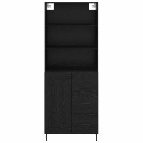  Magasfiú fiókkal 2 pcs Fekete tölgy 69,5 x 34 x 180 cm Faanyag