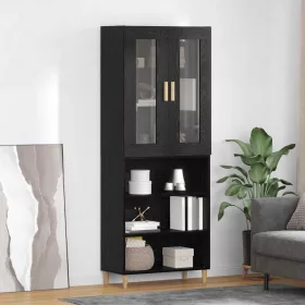  Magasfiú Falra szerelhető 2 pcs Fekete tölgy Faanyag