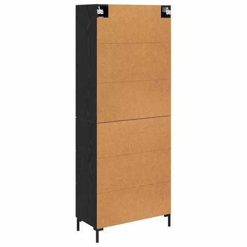  Magasfiú fiókkal 2 pcs Fekete tölgy 69,5 x 34 x 180 cm Faanyag