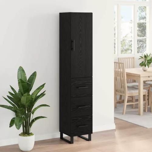  Magasfiú fiókkal Fekete tölgy 34,5 x 34 x 180 cm Faanyag