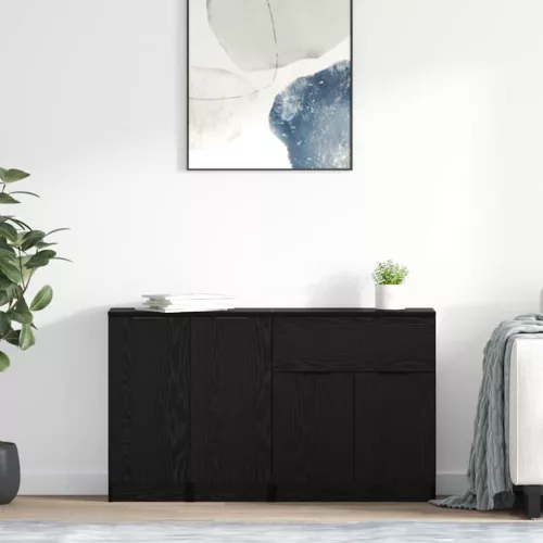 Oldalszekrények 3 pcs Musta tammi 69,5 x 34 x 180 cm Faanyag