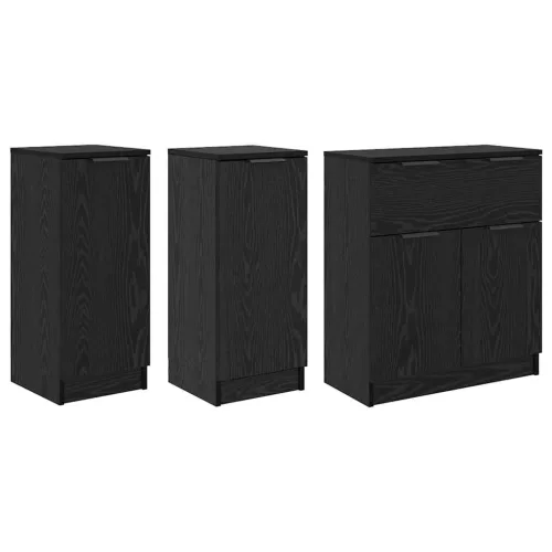  Oldalszekrények 3 pcs Musta tammi 69,5 x 34 x 180 cm Faanyag