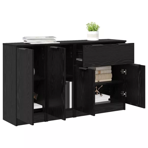  Oldalszekrények 3 pcs Musta tammi 69,5 x 34 x 180 cm Faanyag