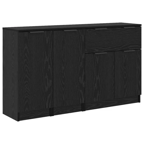  Oldalszekrények 3 pcs Musta tammi 69,5 x 34 x 180 cm Faanyag