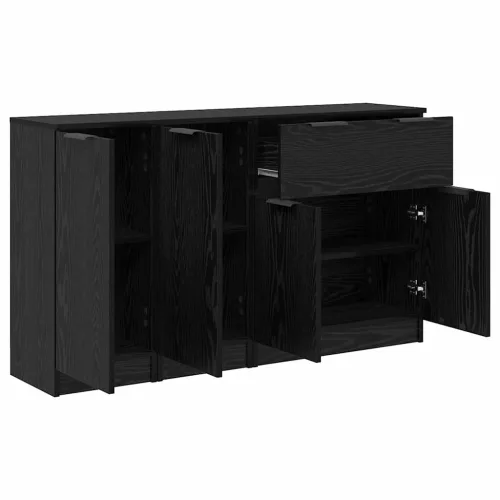  Oldalszekrények 3 pcs Musta tammi 69,5 x 34 x 180 cm Faanyag