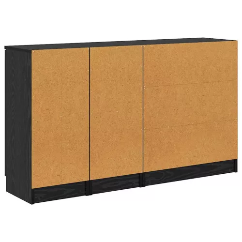  Oldalszekrények 3 pcs Musta tammi 69,5 x 34 x 180 cm Faanyag