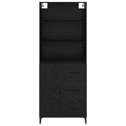  Széf Falra szerelhető fiókkal 2 pcs Fekete tölgy Faanyag