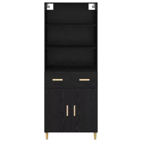  Magasfiú fiókkal 2 pcs Fekete tölgy 69,5 x 34 x 180 cm Faanyag