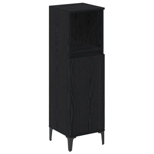  Fürdőszoba bútor szett polcokkal 3 pcs Musta tammi Faanyag