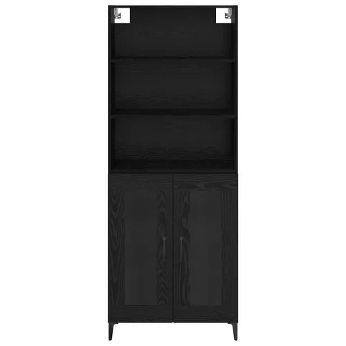  Széf Falra szerelhető fiókkal 2 pcs Fekete tölgy Faanyag