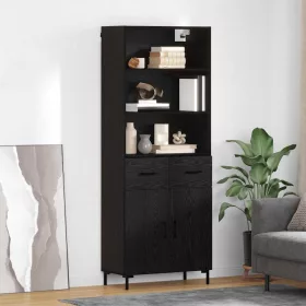    Magasfiú Falra szerelhető fiókkal 2 pcs Fekete tölgy Faanyag