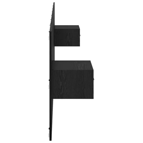  Fejtámla Szekrénnyel fiókkal 3 pcs Fekete tölgy Faanyag