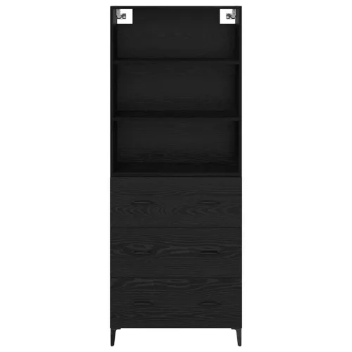  Széf Falra szerelhető fiókkal 2 pcs Fekete tölgy Faanyag