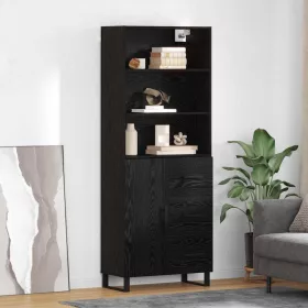    Magasfiú Falra szerelhető fiókkal 2 pcs Fekete tölgy Faanyag