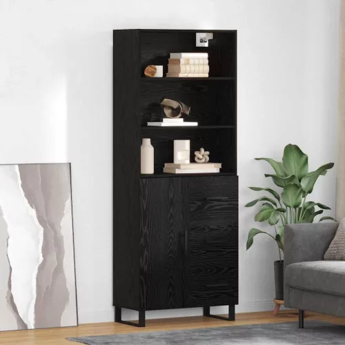  Magasfiú Falra szerelhető fiókkal 2 pcs Fekete tölgy Faanyag